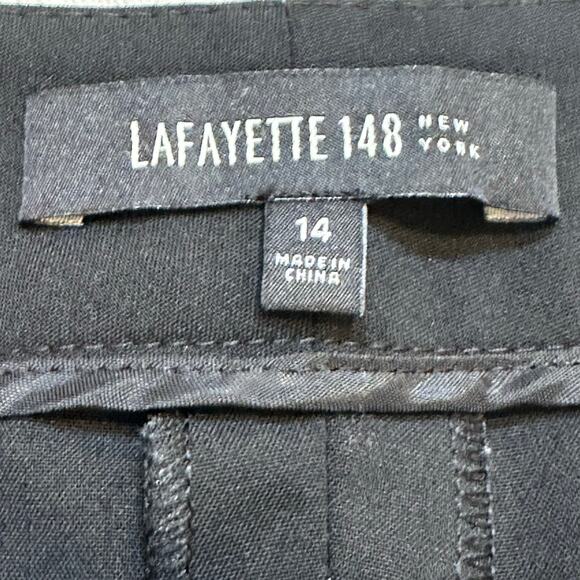 Lafayette 148 New York Virgin Wool Pants sz 14 Black Wool Pants - Picture 2 of 10